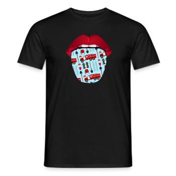 Langue de pompier - T-shirt homme - noir - Devant - AI Model Male 178 light (178cm)
