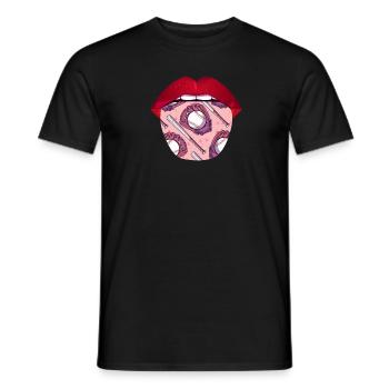 Langue de baseball - T-shirt homme - noir - Devant - AI Model Male 178 light (178cm)