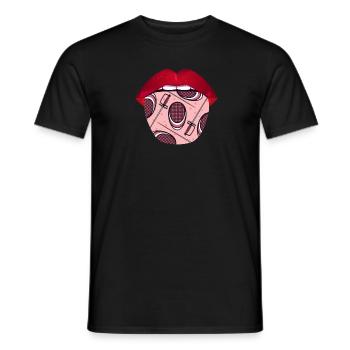 Fechten Fechter Zunge - Männer T-Shirt - Schwarz - Vorne - AI Model Male 178 light (178cm)