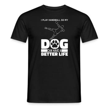 Handball Handball Chien - T-shirt homme - noir - Devant - AI Model Male 178 light (178cm)