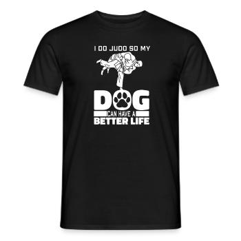 Judoka Dog - Men's T-Shirt - black - Front - AI Model Male 178 light (178cm)