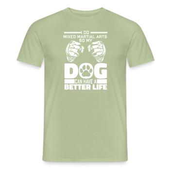 Mixed Martial Arts Dog - Men's T-Shirt - sage - Front - AI Model Male 178 light (178cm)