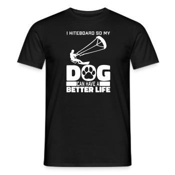 Kitesurfer Kitesurfen Kiten Kitesurfing Hund - Männer T-Shirt - Schwarz - Vorne - AI Model Male 178 light (178cm)