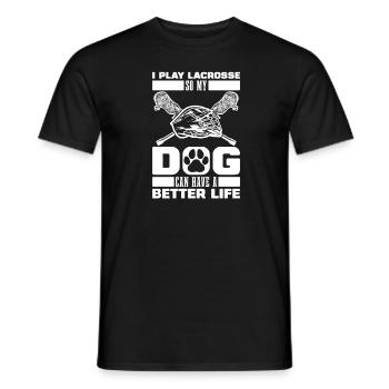 Chien de crosse - T-shirt homme - noir - Devant - AI Model Male 178 light (178cm)