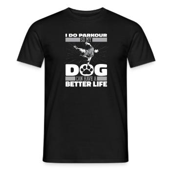 Chien de Parkour - T-shirt homme - noir - Devant - AI Model Male 178 light (178cm)