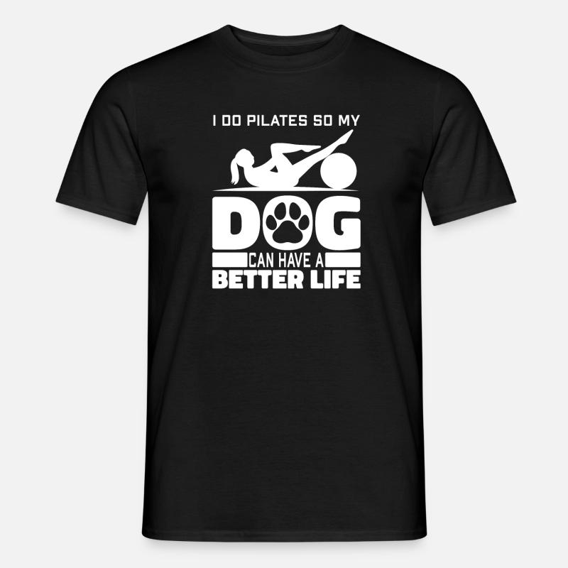 Pilates Hund - Männer T-Shirt - Schwarz