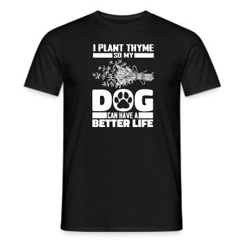 Thyme Herb Dog - Men's T-Shirt - black - Front - AI Model Male 178 light (178cm)