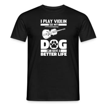 Violine Geige Hund - Männer T-Shirt - Schwarz - Vorne - AI Model Male 178 light (178cm)