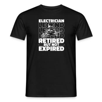 Electrician Electronics technician in retirement - Men's T-Shirt - black - Front - AI Model Male 178 light (178cm)
