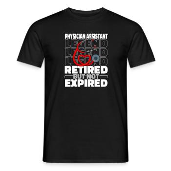 Retraité adjoint au médecin - T-shirt homme - noir - Devant - AI Model Male 178 light (178cm)