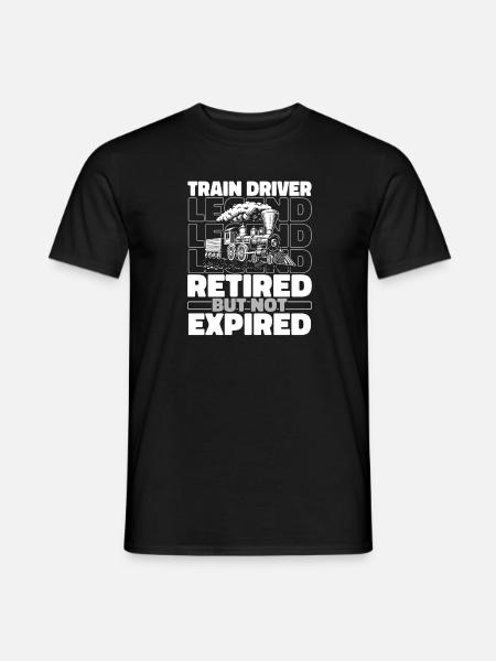 Train driver Pensioner - Men's T-Shirt - black