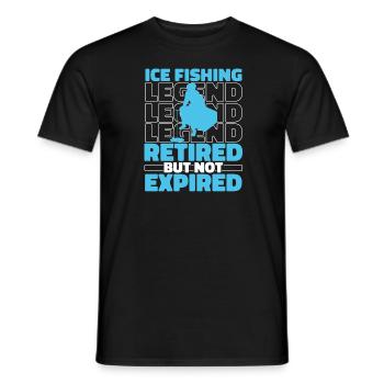 Eisfischen Eisangeln Rentner - Männer T-Shirt - Schwarz - Vorne - AI Model Male 178 light (178cm)