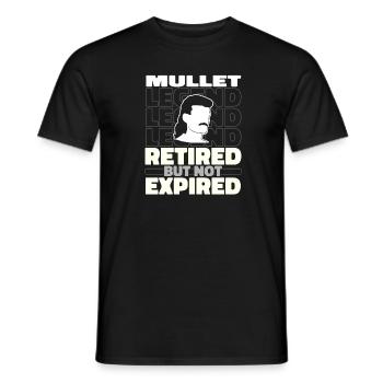 Retired Vokuhila - Men's T-Shirt - black - Front - AI Model Male 178 light (178cm)