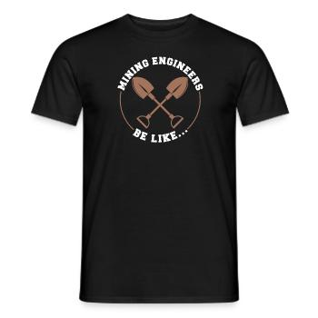 Engineer Shovel Mining Engineer - Men's T-Shirt - black - Front - AI Model Male 178 light (178cm)