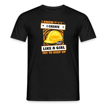 Fille ingénieur - T-shirt homme - noir - Devant - AI Model Male 178 light (178cm)