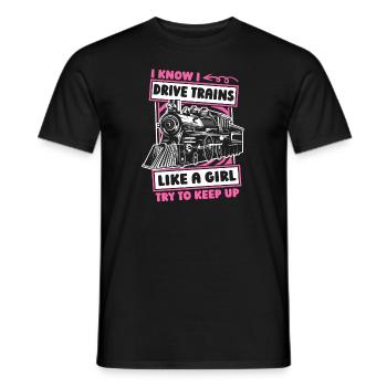 Lokführer Zugführer Mädchen - Männer T-Shirt - Schwarz - Vorne - AI Model Male 178 light (178cm)
