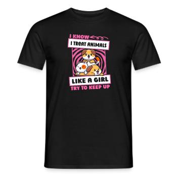 Tierarzthelfer Tierarzthelferin Mädchen - Männer T-Shirt - Schwarz - Vorne - AI Model Male 178 light (178cm)