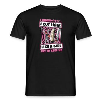 Barber Barbershop Mädchen - Männer T-Shirt - Schwarz - Vorne - AI Model Male 178 light (178cm)