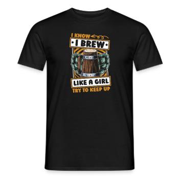 Hobby Brewer Beer Craft Beer Girl - Men's T-Shirt - black - Front - AI Model Male 178 light (178cm)