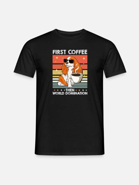 King Charles Cavalier Sunglasses Coffee - Men's T-Shirt - black