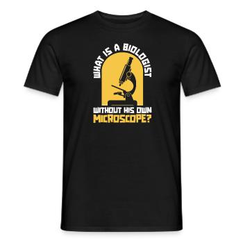 Biologie Biologe Mikroskop - Männer T-Shirt - Schwarz - Vorne - AI Model Male 178 light (178cm)