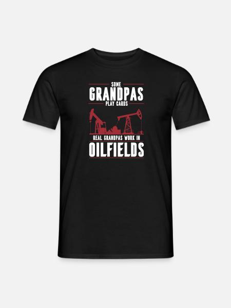 Ölfeld Bohrinsel Opa - Männer T-Shirt - Schwarz