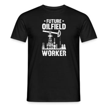 Oil Field Oil Rig - Men's T-Shirt - black - Front - AI Model Male 178 light (178cm)