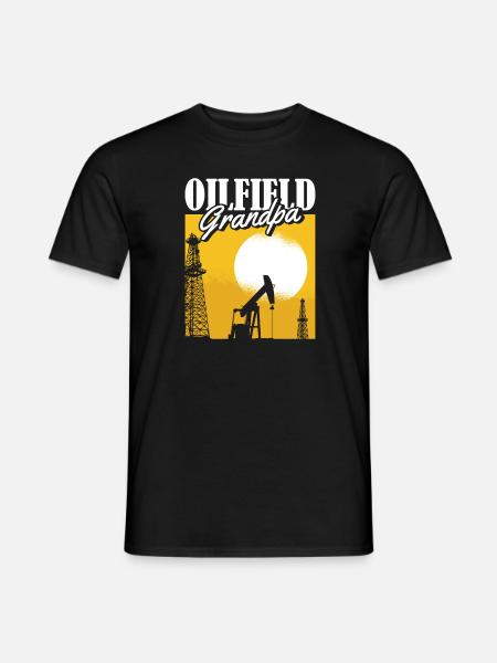 Ölfeld Bohrinsel Opa - Männer T-Shirt - Schwarz