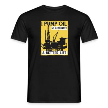 Ölfeld Bohrinsel Pumpe - Männer T-Shirt - Schwarz - Vorne - AI Model Male 178 light (178cm)