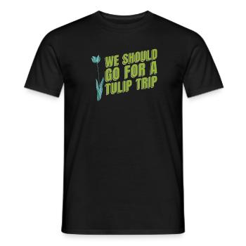 Tulips Humor Tulips - Men's T-Shirt - black - Front - AI Model Male 178 light (178cm)