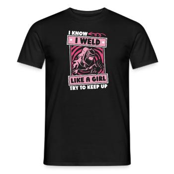 Welder Locksmith Girl - Men's T-Shirt - black - Front - AI Model Male 178 light (178cm)