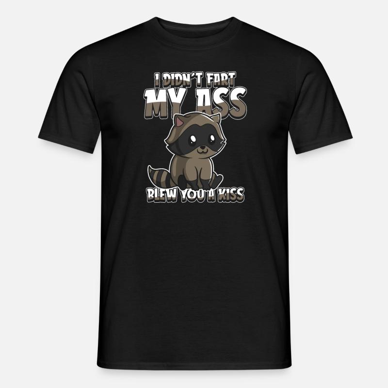 Waschbär Ironie - Männer T-Shirt - Schwarz