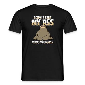 Faultier I Didnt Fart My Butt Blew You A Kiss - Männer T-Shirt - Schwarz - Vorne - AI Model Male 178 light (178cm)