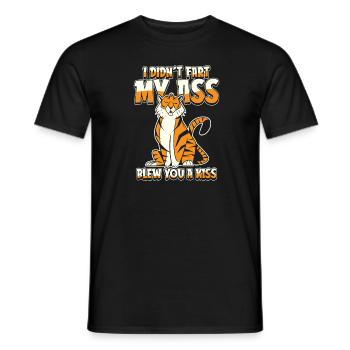 Tigre Je n’ai pas pété mes fesses Soufflé un baiser - T-shirt homme - noir - Devant - AI Model Male 178 light (178cm)