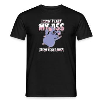 Chinchilla Je n’ai pas pété mes fesses t’a soufflé un baiser - T-shirt homme - noir - Devant - AI Model Male 178 light (178cm)