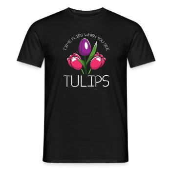 Tulips Humor Tulips - Men's T-Shirt - black - Front - AI Model Male 178 light (178cm)