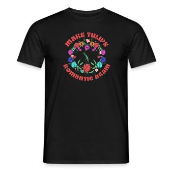 Tulips Romantic Tulips - Men's T-Shirt - black - Front - AI Model Male 178 light (178cm)