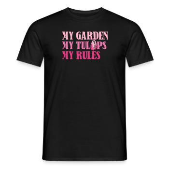 Tulips Humor Tulips - Men's T-Shirt - black - Front - AI Model Male 178 light (178cm)