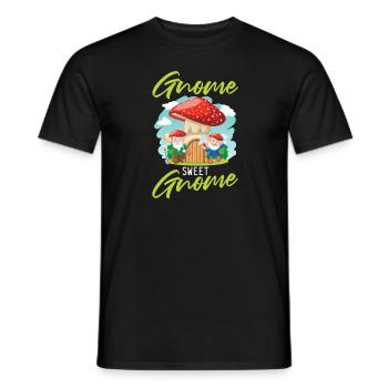 Mushroom Picker Mushrooms Gnome Mushroom Dwarf - Men's T-Shirt - black - Front - AI Model Male 178 light (178cm)