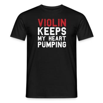 Violin Violin Heart - Men's T-Shirt - black - Front - AI Model Male 178 light (178cm)