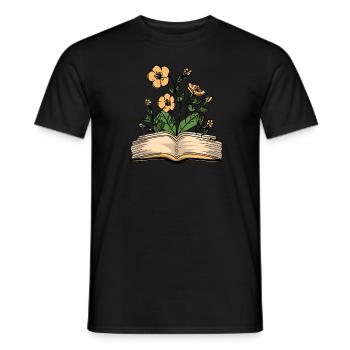 Livre Rat de bibliothèque Rat de bibliothèque Fleurs - T-shirt homme - noir - Devant - AI Model Male 178 light (178cm)