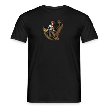 Arborist Tree Climber Arborist Tree Climbing - Men's T-Shirt - black - Front - AI Model Male 178 light (178cm)