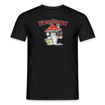 Mushroom Picker Mushrooms Christmas Mushroom Dwarf - Men's T-Shirt - black - Front - AI Model Male 178 light (178cm)