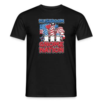 Champignons cueilleurs de champignons Drapeau américain Champignon nain - T-shirt homme - noir - Devant - AI Model Male 178 light (178cm)