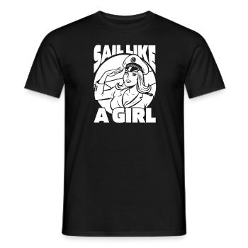 Sailing Sailboat Sailboat Women - Men's T-Shirt - black - Front - AI Model Male 178 light (178cm)