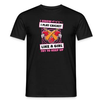 Cricket Girls - Men's T-Shirt - black - Front - AI Model Male 178 light (178cm)