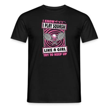 Fille de squash - T-shirt homme - noir - Devant - AI Model Male 178 light (178cm)