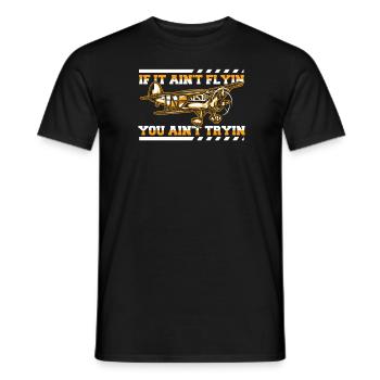 Flugzeug Mechaniker Witzig - Männer T-Shirt - Schwarz - Vorne - AI Model Male 178 light (178cm)