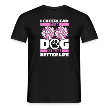 Cheerleader Cheerleading Hund - Männer T-Shirt - Schwarz - Vorne - AI Model Male 178 light (178cm)