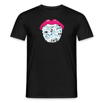 Polizist Polizei Zunge - Männer T-Shirt - Schwarz - Vorne - AI Model Male 178 light (178cm)